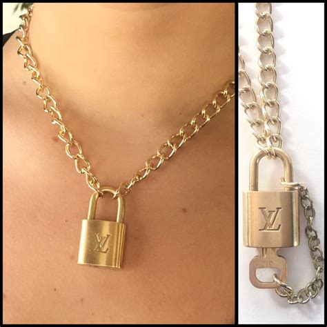 louis vuitton gold lock necklace|louis vuitton onyx necklace.